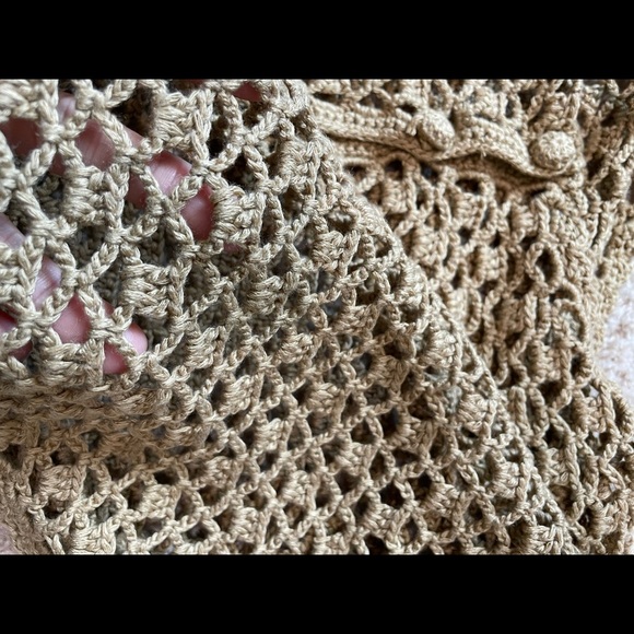 3 for $25/ Tan crochet Tank top size XS - Picture 5 of 5